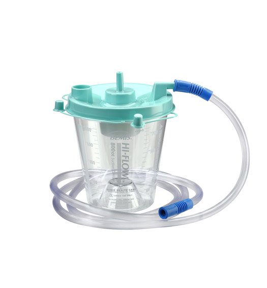 Hi-Flow™ Rigid Suction Canister Kit 800 mL Sealing Lid (840955_CS)
