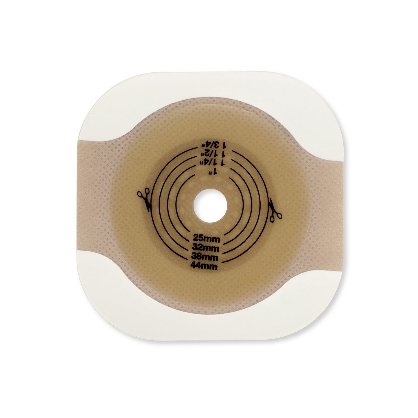 New Image™ Flat CeraPlus™ Ostomy Barrier Precut, Extended Wear Adhesive Tape Borders 2-1/4 Inch Flange Red Code 1-3/8 Inch Opening (1195896_BX)