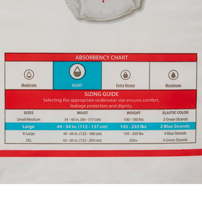 Sure Care™ Plus Unisex Adult Absorbent Underwear Pull On with Tear Away Seams Large Disposable Heavy Absorbency (823429_BG)