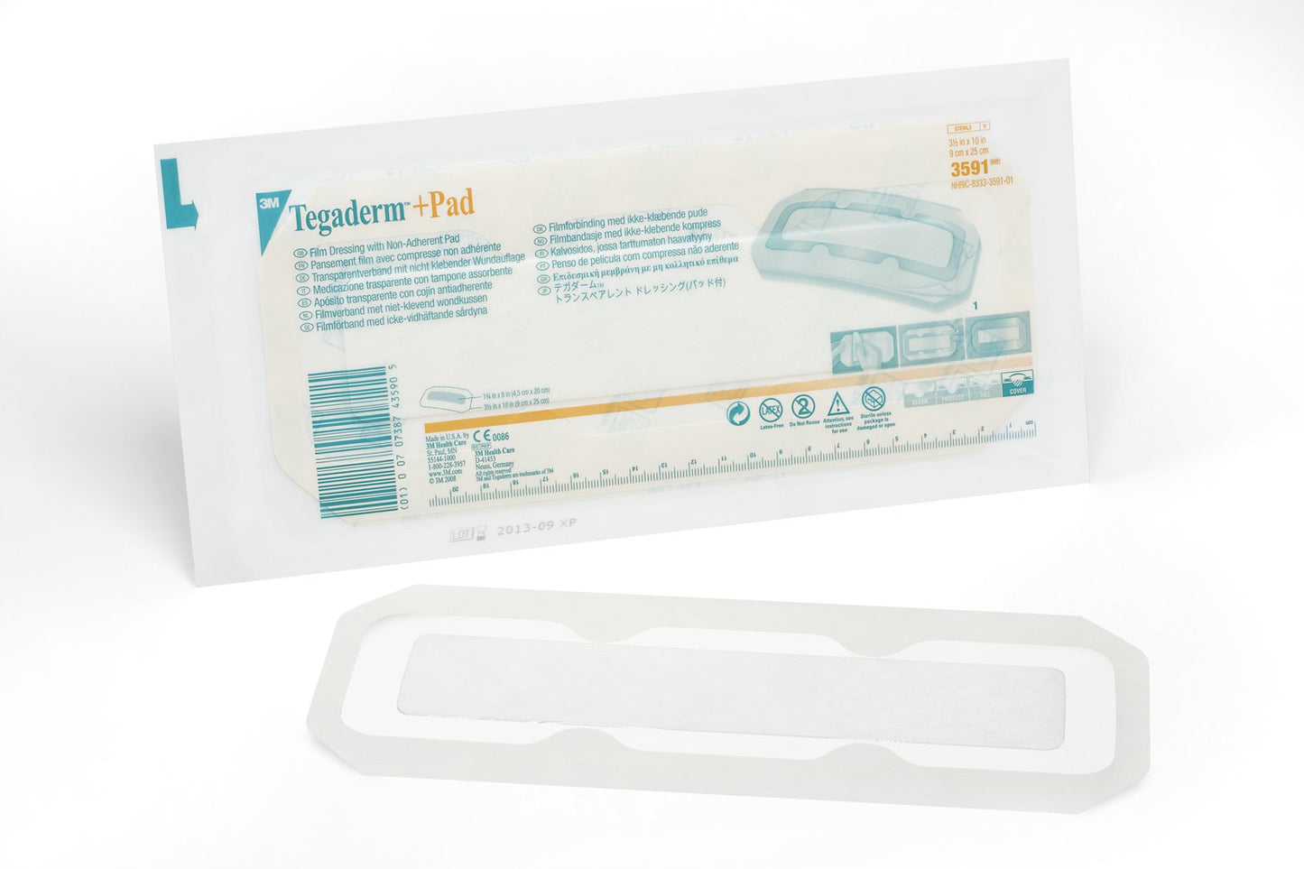 3M™ Tegaderm™ + Transparent Film Dressing with Pad 3-1/2 X 10 Inch Frame Style Delivery Rectangle Sterile (324100_BX)