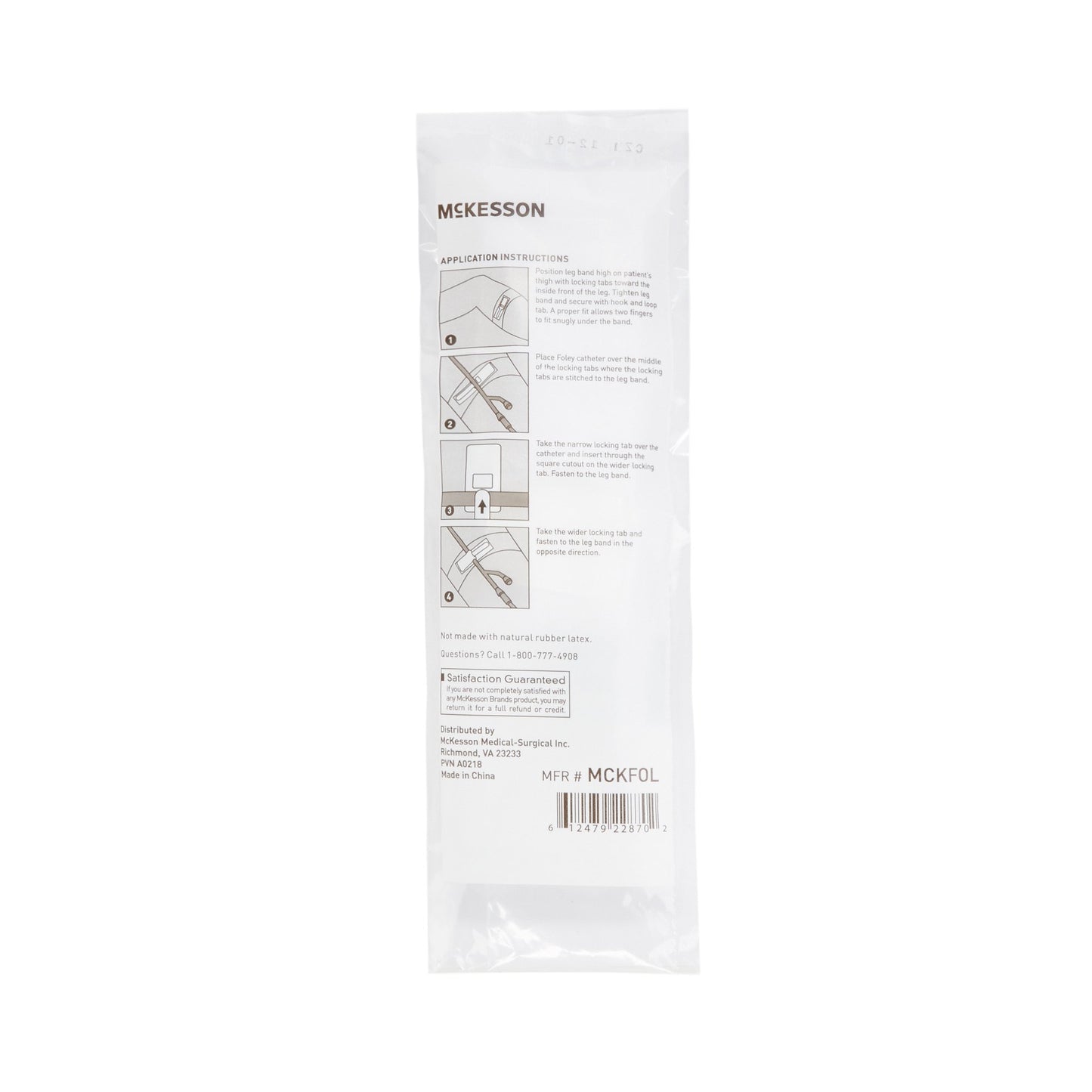 McKesson Leg Strap 2 X 24 Inch Length, Dual-Locking Tabs, Stretch Material, Hook and Loop Closure, Nonsterile (1107740_BX)