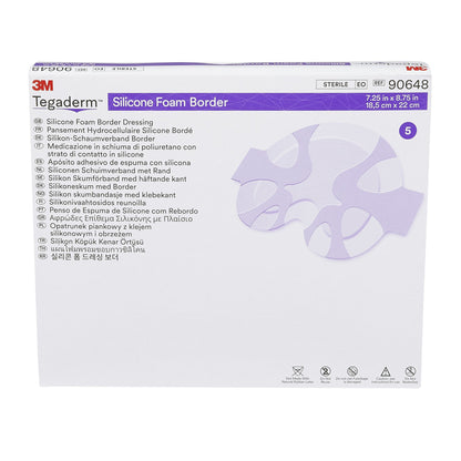 3M™ Tegaderm™ Foam Dressing 7-1/4 X 8-3/4 Inch With Border Film Backing Silicone Adhesive Large Sacral Sterile (1078889_CS)