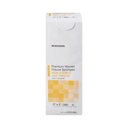 McKesson Gauze Sponge 3 X 3 Inch 12-Ply NonSterile 200 per Pack (1043629_CS)