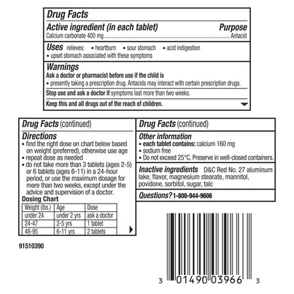 Children's Pepto® Antacid 400 mg Strength Chewable Tablet 24 per Box (783574_BX)