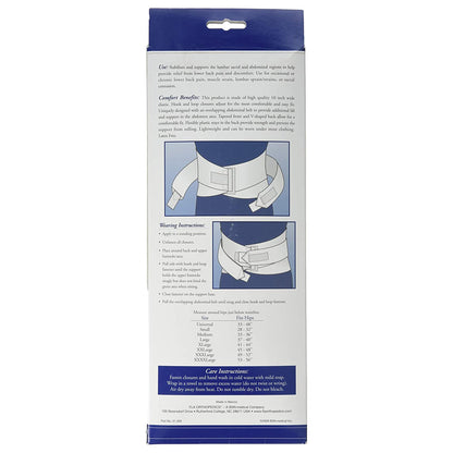 FLA Orthopedics® Standard Back Support 3X-Large Hook and Loop Closure 49 to 52 Inch Hip Circumference 10 Inch Height Adult (992942_EA)