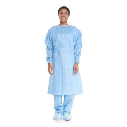 Halyard Tri-Layer Protective Procedure Gown X-Large Blue NonSterile AAMI Level 2 Disposable (683687_CS)