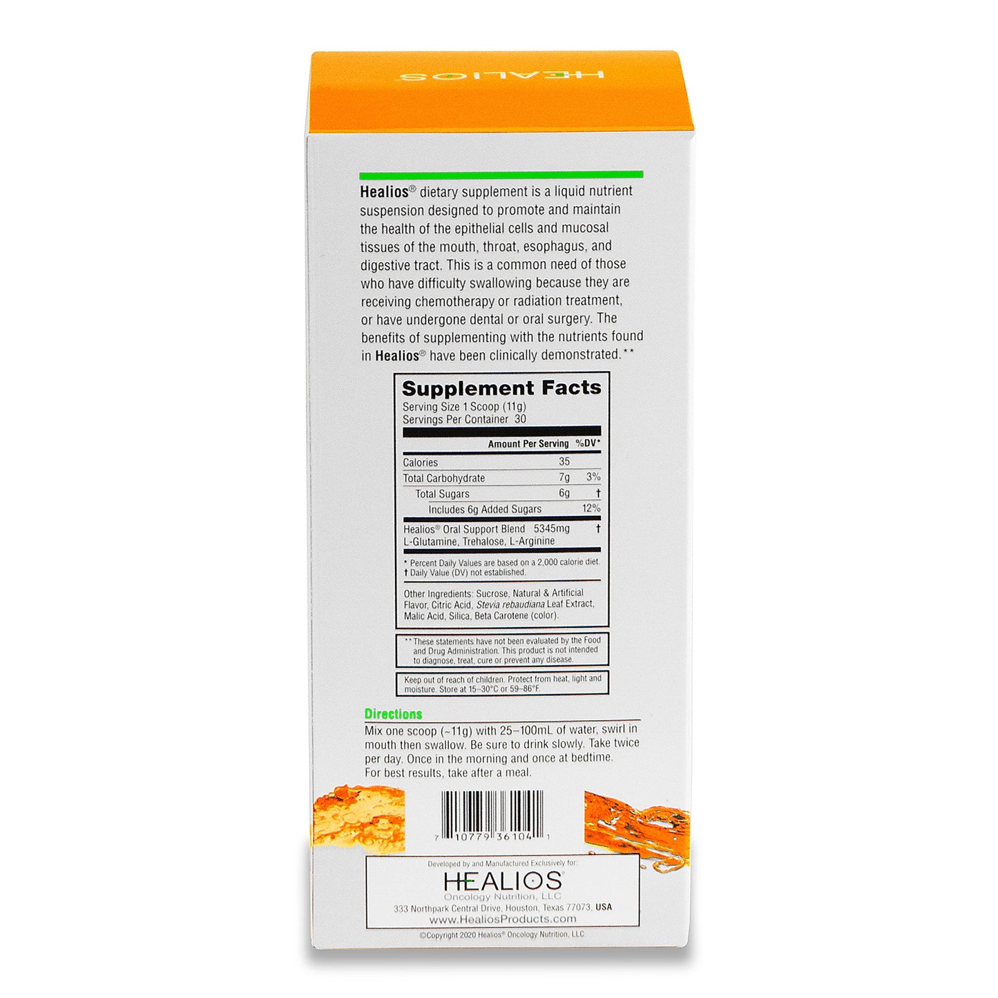Healios® Oral Supplement Orange Flavor Powder 11.64 oz. Jar (1218419_EA)