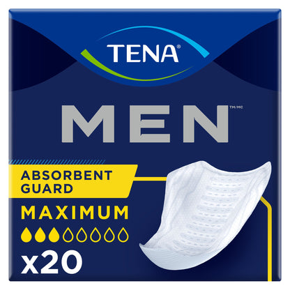 TENA® Men™ Maximum Bladder Control Pad 8 Inch Length Heavy Absorbency Dry-Fast Core™ One Size Fits Most (465704_CS)