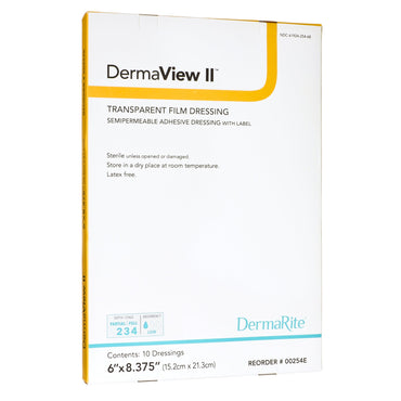 DermaView II™ Transparent Film Dressing 6-1/2 X 8-3/8 Inch Frame Style Delivery Rectangle Sterile (727083_BX)