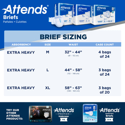 Attends® Care Advanced Unisex Adult Incontinence Brief X-Large Disposable Heavy Absorbency (957931_CS)