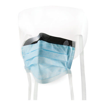 McKesson Surgical Mask with Eye Shield Anti-fog ASTM Level 3 Tie Closure One Size Fits Most (226058_BX)