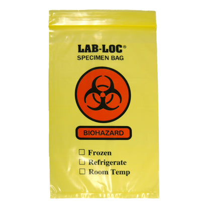 Lab-Loc® Specimen Transport Bag with Document Pouch 6 X 9 Inch Zip Closure Biohazard Symbol / Storage Instructions NonSterile (560272_CS)