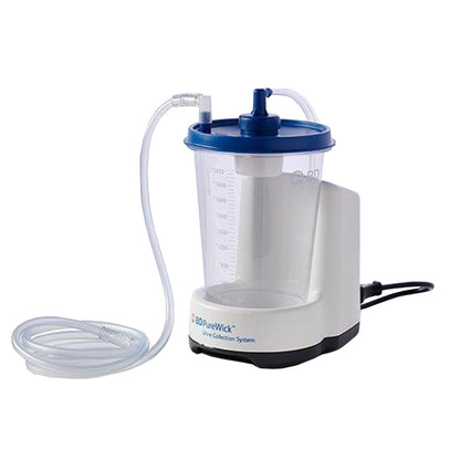 PureWick™ Urine Collection System Suction Pump, 2000 mL Collection Canister with Lid, Pump Tubing, Collector Tubing, Elbow Connector, 2 Privacy Covers, Power Cord (1190914_CS)