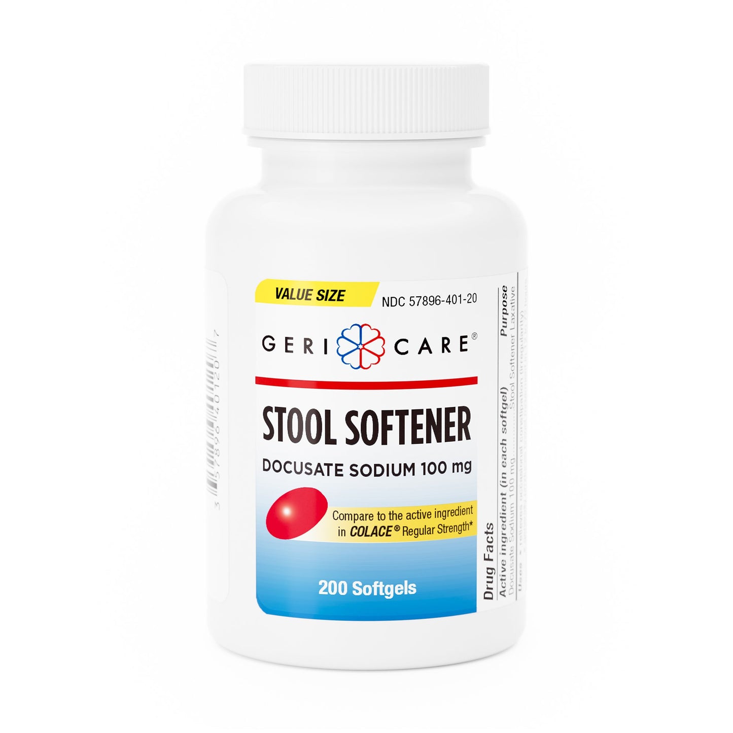 Geri-Care® Stool Softener Softgel 200 per Bottle 100 mg Strength Docusate Sodium (1190511_BT)