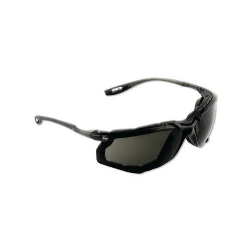 3M™ CCS Protective Eyewear, Gray Polycarbonate Lens, Anti-Fog, Clear Plastic Frame, Light Blue Temple (247-11873-00000-20)