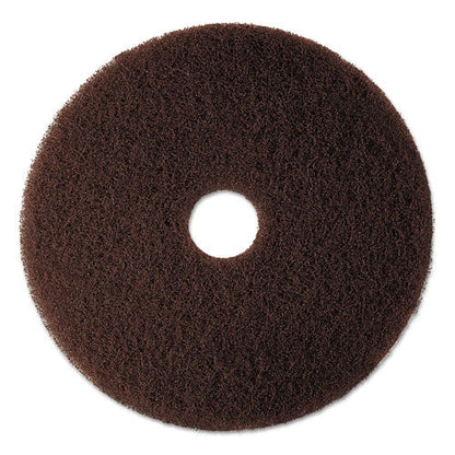 3M Low-Speed High Productivity Floor Pad 7100, 13" Diameter, Brown, 5/Carton (MMM08441)