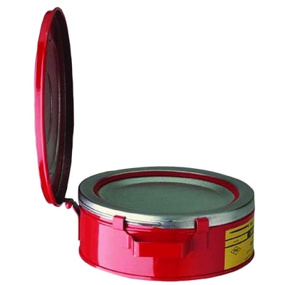 Justrite Bench Cans, Hazardous Liquid Cleaning Can, 2 qt, Red (400-10295)