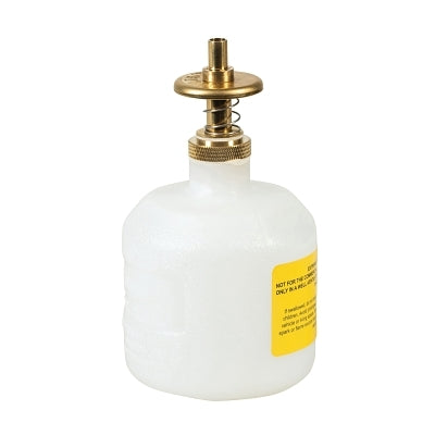 Justrite Nonmetallic Dispensing Can, 8 oz, Translucent Polyethylene, Red, Brass Valve (400-14005)