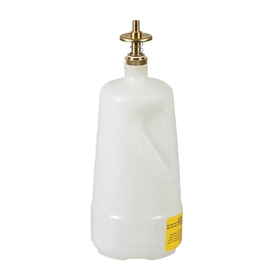 Justrite Nonmetallic Dispensing Can, 1 qt, Translucent Polyethylene, White, Brass Valve (400-14012)