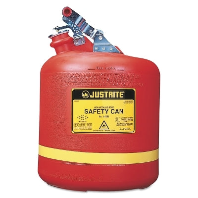 Justrite Nonmetallic Type l Safety Cans for Flammables, Flammable Storage Can, 5 gal, Red (400-14561)