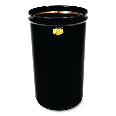 Justrite Cease-Fire® Drum Waste Receptacle, 4.5 gal, 13.25 in H x 11.875 in Outer Dia, Black (400-26040K)