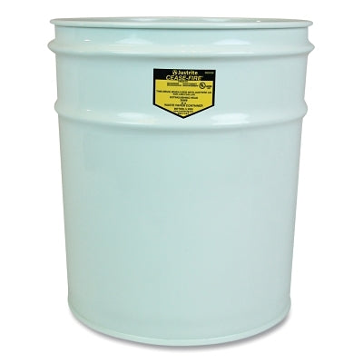 Justrite Cease-Fire® Drum Waste Receptacle, 4.5 gal, 13.25 in H x 11.875 in Outer Dia, White (400-26040W)