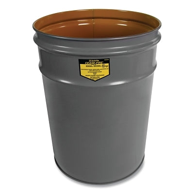 Justrite Cease-Fire® Drum Waste Receptacle, 6 gal, 15.75 in H x 11.75 in Outer Dia, Black (400-26050K)