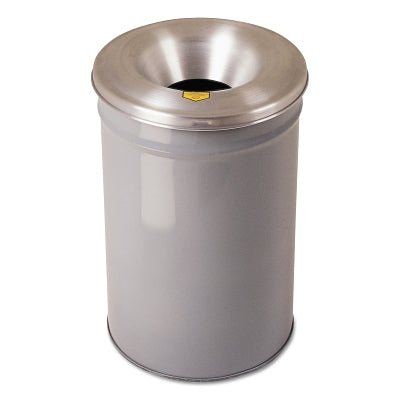 Justrite Cease-Fire® Contoured Waste Receptacle, 12 gal, Aluminum Head, Gray (400-26612G)