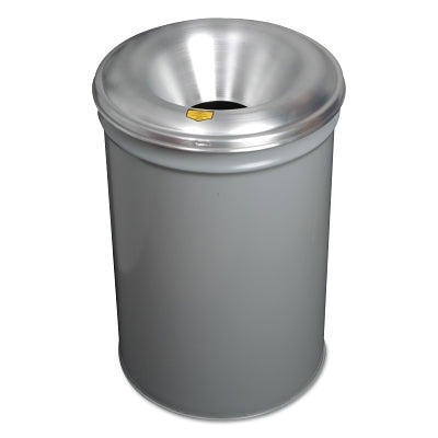 Justrite Cease-Fire® Contoured Waste Receptacle, 55 gal, Aluminum Head, Gray (400-26655G)