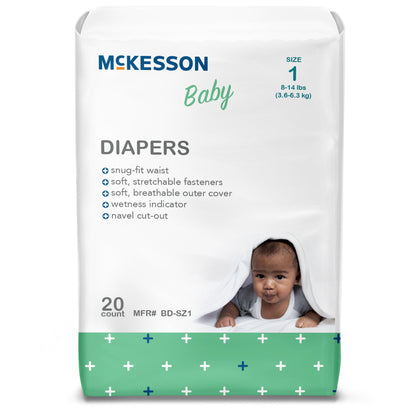 McKesson Unisex Baby Diaper Size 1 Disposable Heavy Absorbency (1144474_BG)
