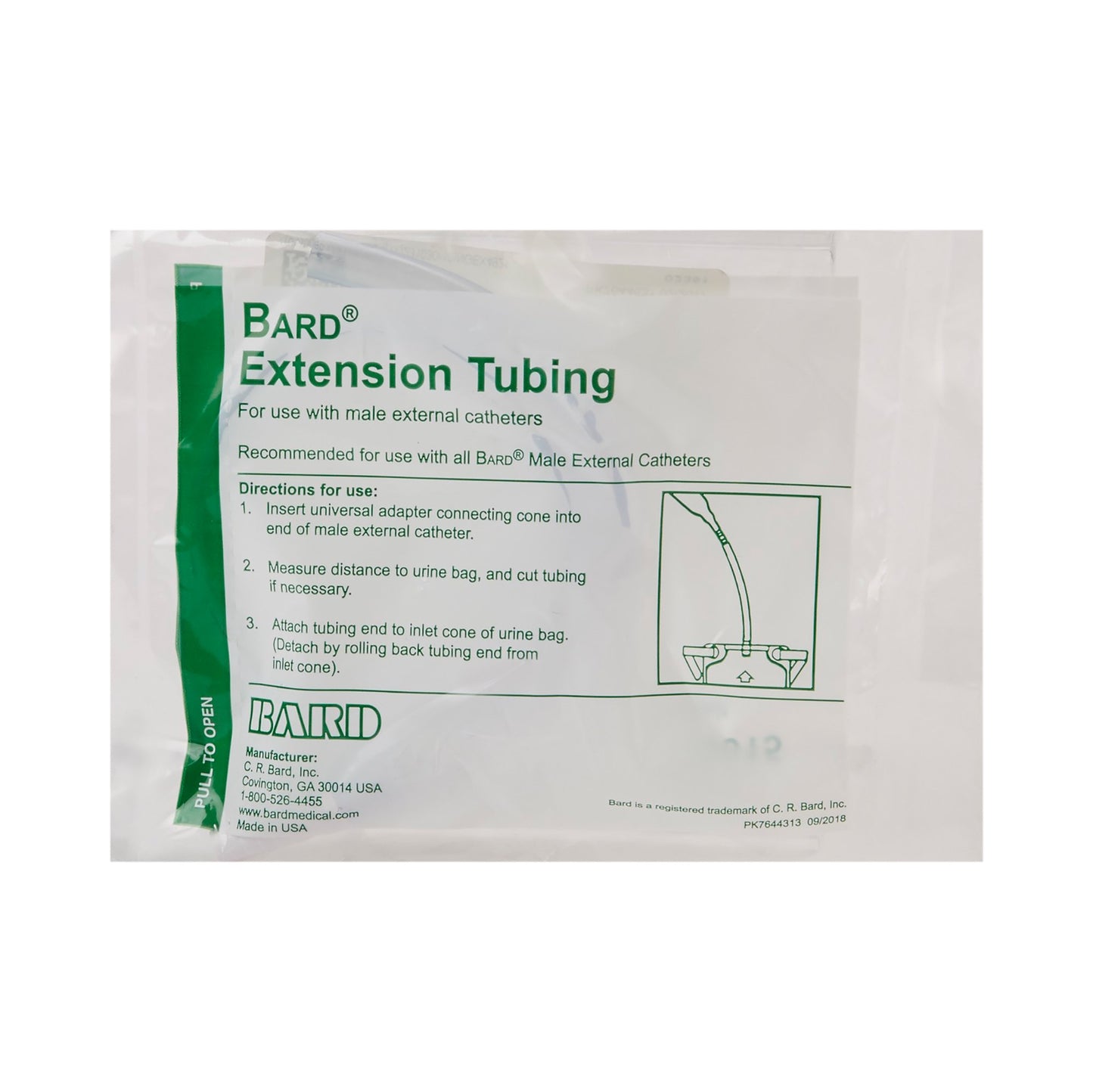Bard® Tube, Leg Bag Extension 18 Inch Tube and Adapter, Reusable, Nonsterile (166618_EA)