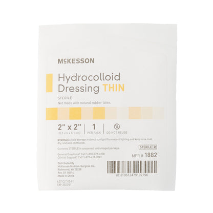 McKesson Thin Hydrocolloid Dressing Film Backing 2 X 2 Inch Square Hydrocolloid (882980_CS)