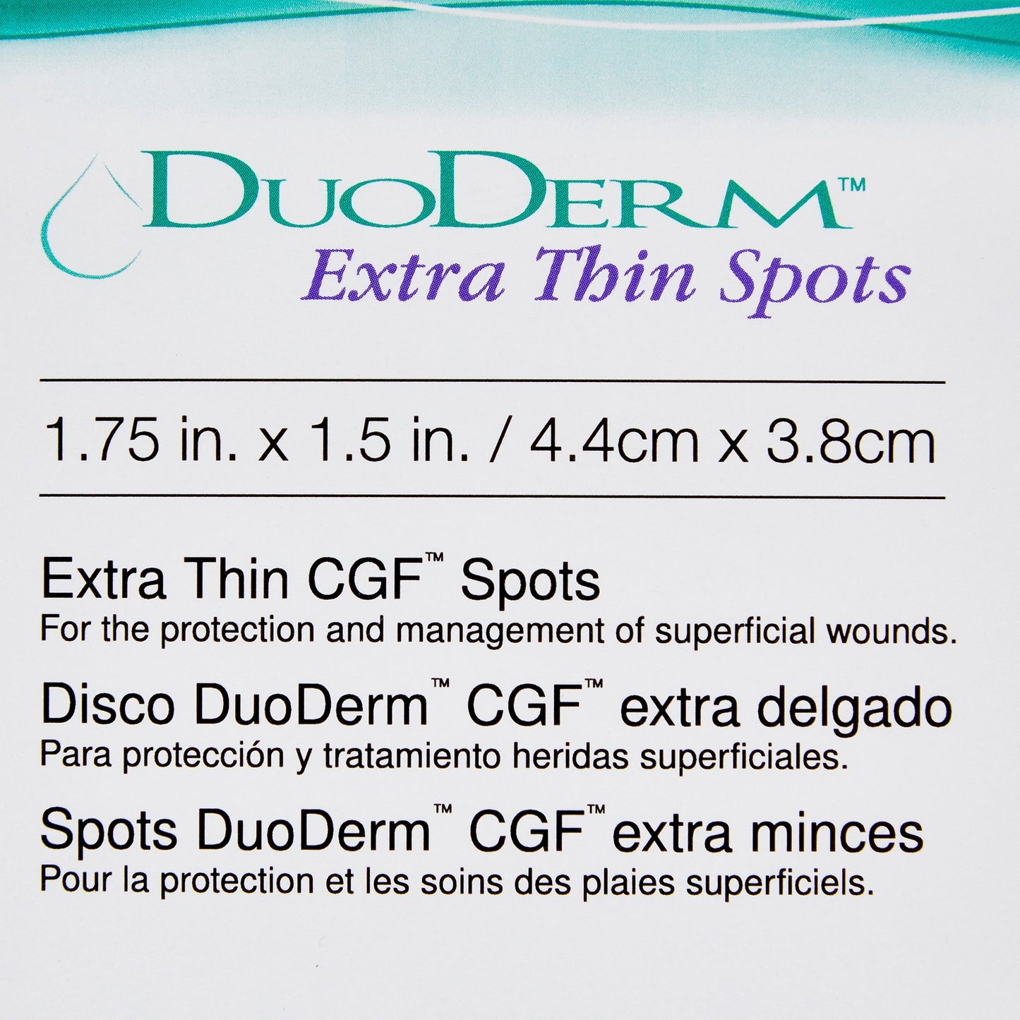 DuoDERM® Extra Thin CGF® Thin Hydrocolloid Dressing Film Backing 1-1/2 X 1-3/4 Inch Oval Hydrocolloid / Film (229773_BX)