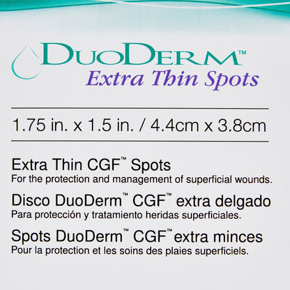DuoDERM® Extra Thin CGF® Thin Hydrocolloid Dressing Film Backing 1-1/2 X 1-3/4 Inch Oval Hydrocolloid / Film (229773_BX)