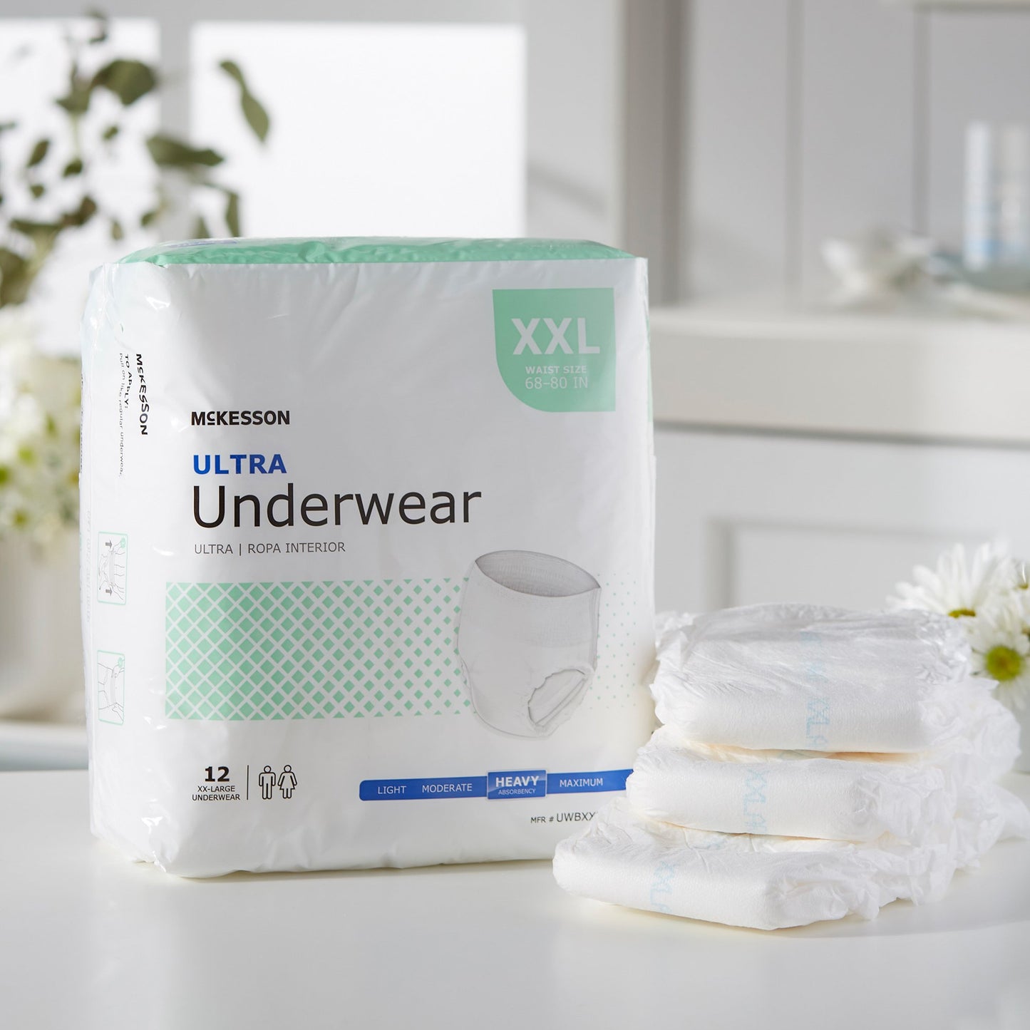 McKesson Ultra Unisex Adult Absorbent Underwear Pull On with Tear Away Seams 2X-Large Disposable Heavy Absorbency (724919_BG)