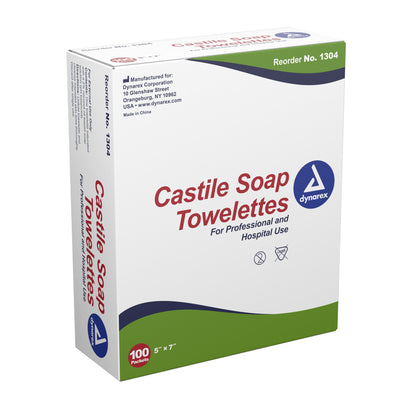 Dynarex® Castile Soap Towelette Individual Packet Scented 100 Count (689284_CS)