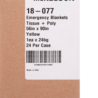 McKesson Emergency Blanket 56 X 90 Inch Tissue / Poly Laminate 10 oz. (440936_CS)