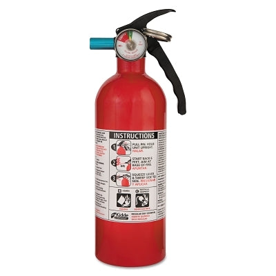Kidde Safety Automotive Fire Extinguisher, Class B C Fires, 2 lb, Single-Use, Incl Gauge/Metal Valve/Nylon Strap Bracket/Safety Pin (408-440160MTL)