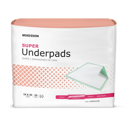 McKesson Super Disposable Underpad 23 X 36 Inch Fluff / Polymer Moderate Absorbency (724035_BG)