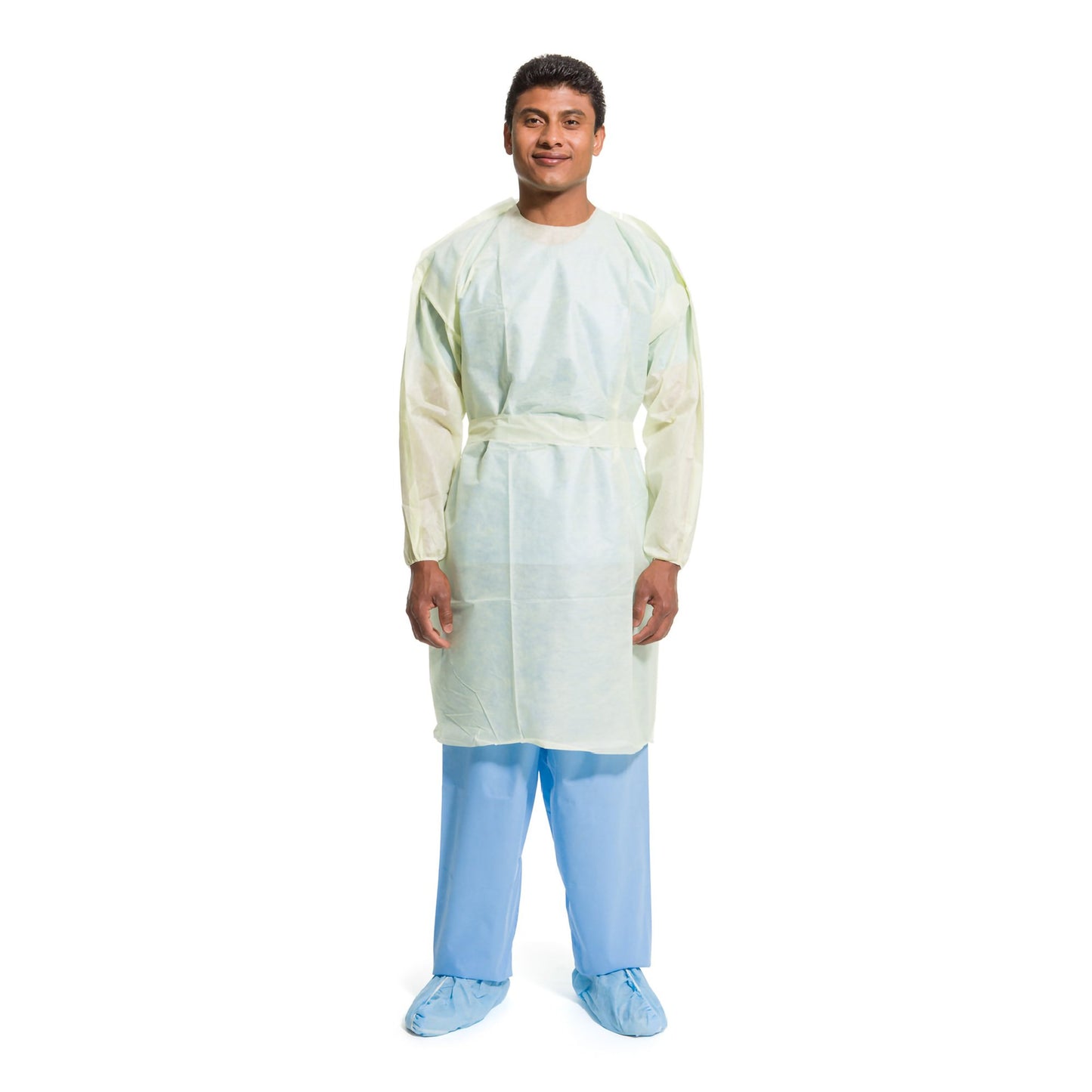 Halyard Basics Protective Procedure Gown One Size Fits Most Yellow NonSterile AAMI Level 2 Disposable (763992_PK)