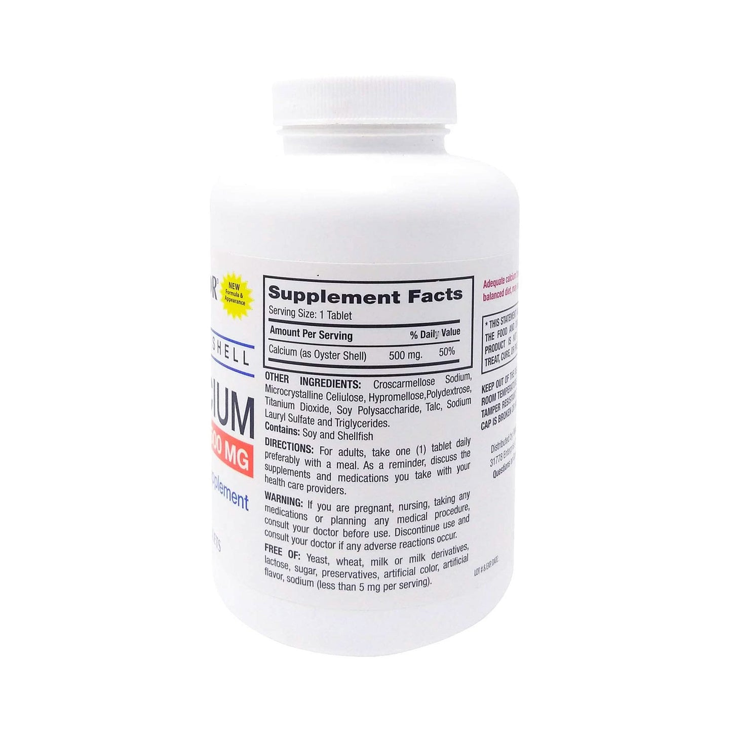 Major® Oyster Shell Joint Health Supplement Oyster Shell Calcium 500 mg Strength Tablet 300 per Bottle (647519_BT)