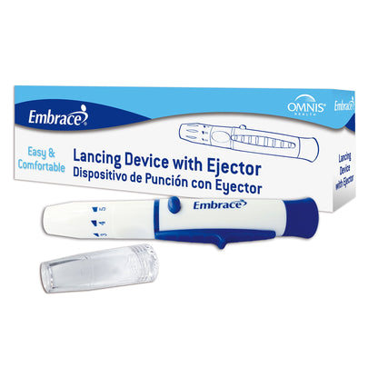 Embrace® Lancing Device Self Destructive Mechanism Push Button Activation Finger (1169448_BX)