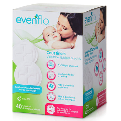 Evenflo Advanced Nursing Pad One Size Fits Most Soft Breathable Material Disposable (1041159_EA)