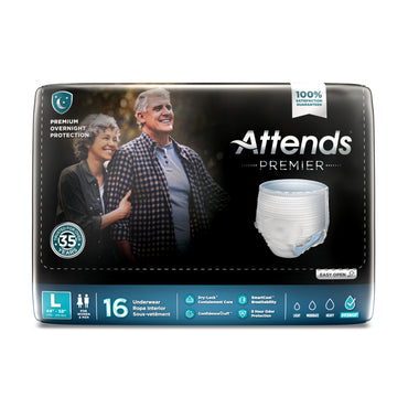 Attends® Premier Unisex Adult Absorbent Underwear Pull On with Tear Away Seams Large Disposable Heavy Absorbency (1128077_CS)