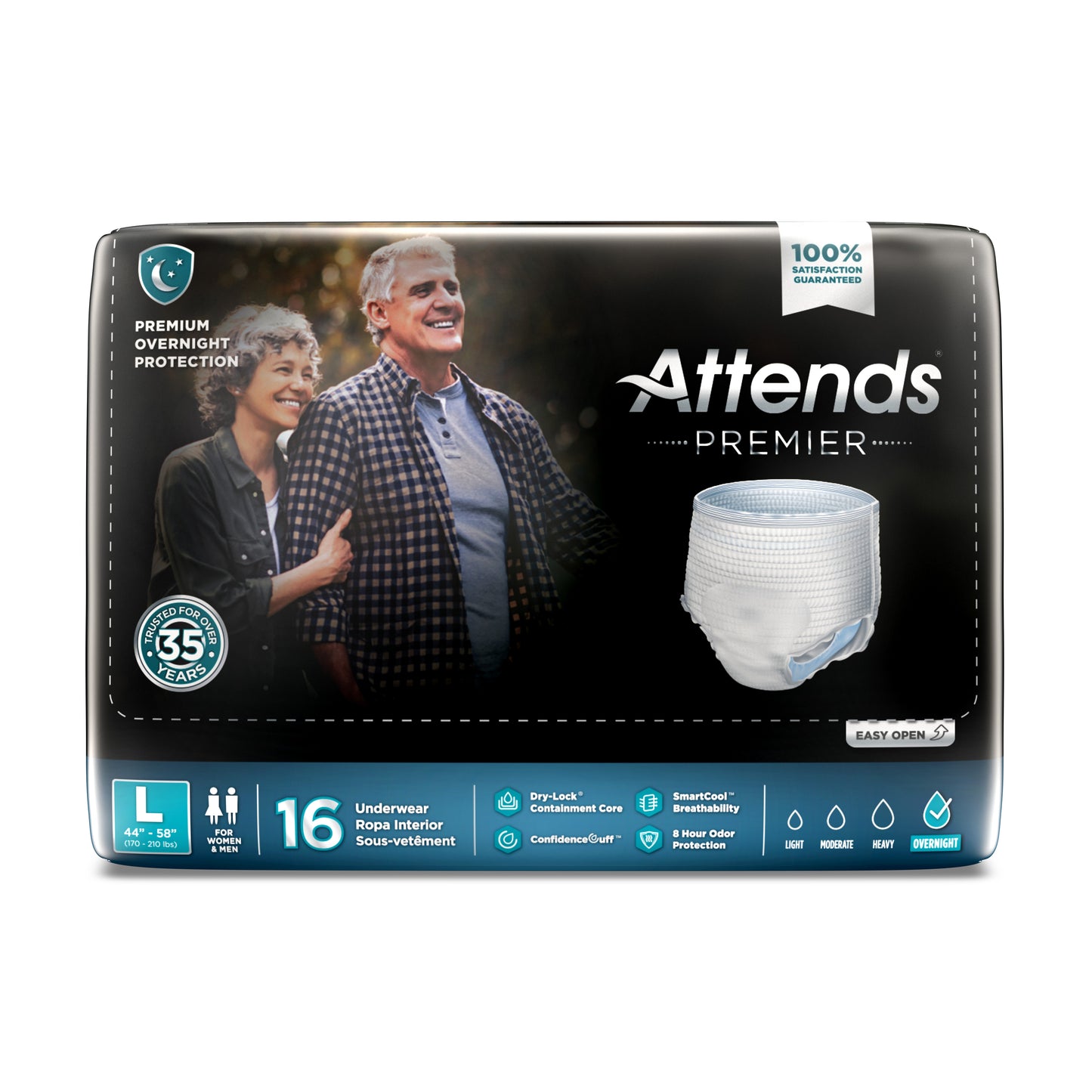 Attends® Premier Unisex Adult Absorbent Underwear Pull On with Tear Away Seams Large Disposable Heavy Absorbency (1128077_BG)