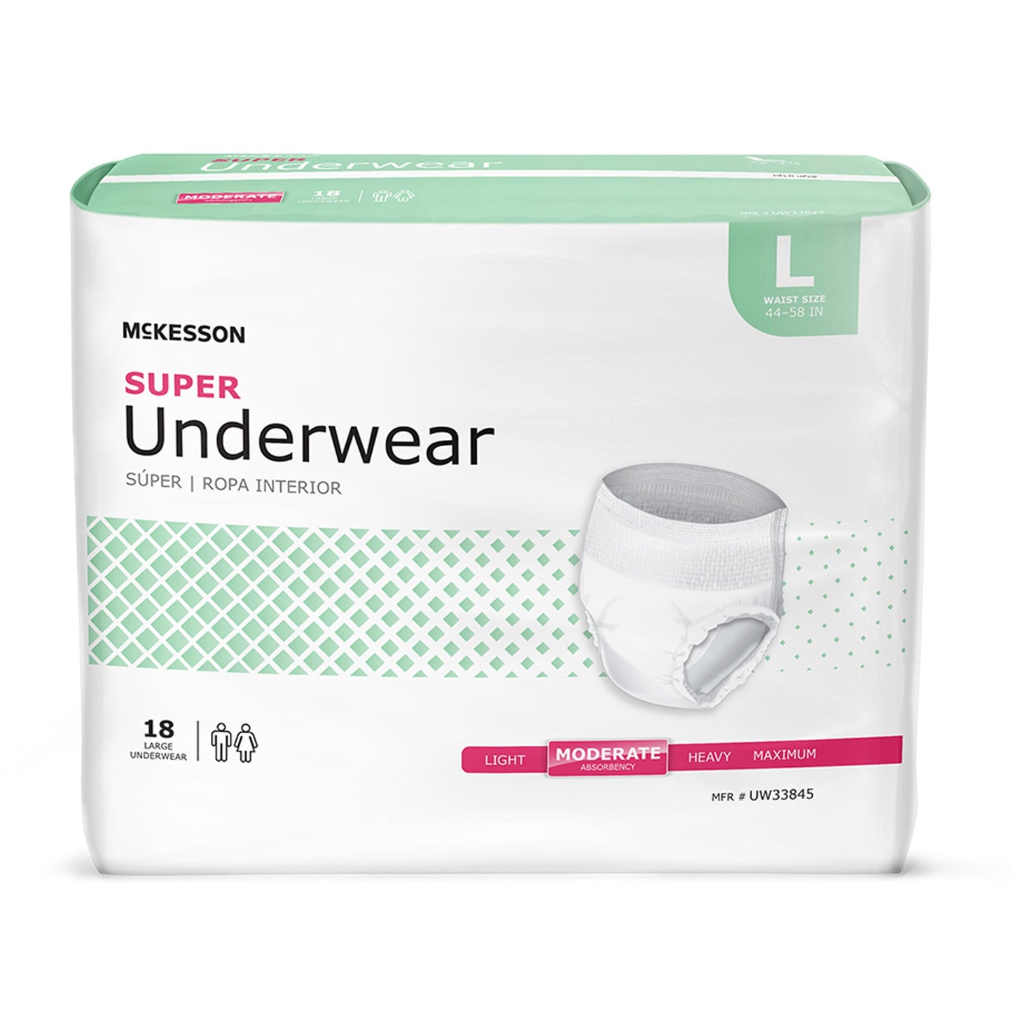 McKesson Unisex Adult Absorbent Underwear Pull On with Tear Away Seams Large Disposable Moderate Absorbency (1123833_CS)