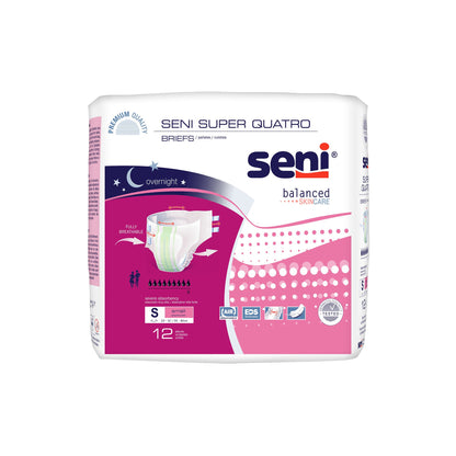 Seni® Super Quatro Unisex Adult Incontinence Brief Small Disposable Heavy Absorbency (1163838_CS)