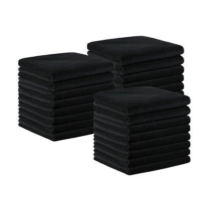 Arkwright Home Bck2U Terry Mircofiber Salon Towel 16x27 Black (24/Pack) (PNP915109BK)