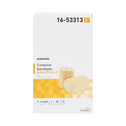 McKesson Cohesive Bandage 3 Inch X 5 Yard Self-Adherent Closure Tan NonSterile Standard Compression (520552_EA)