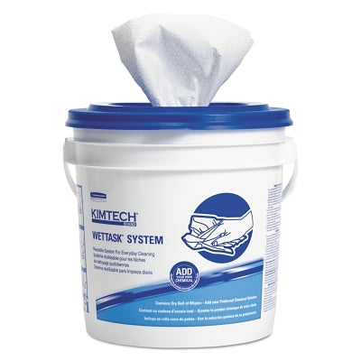Kimberly-Clark Kimtech Prep™ Wipes for the WetTask™ Wiping System, White, 12 in W x 6 in L, 140 Sheets/Roll, Free Bucket, Meltblown Cloth (993-06411)